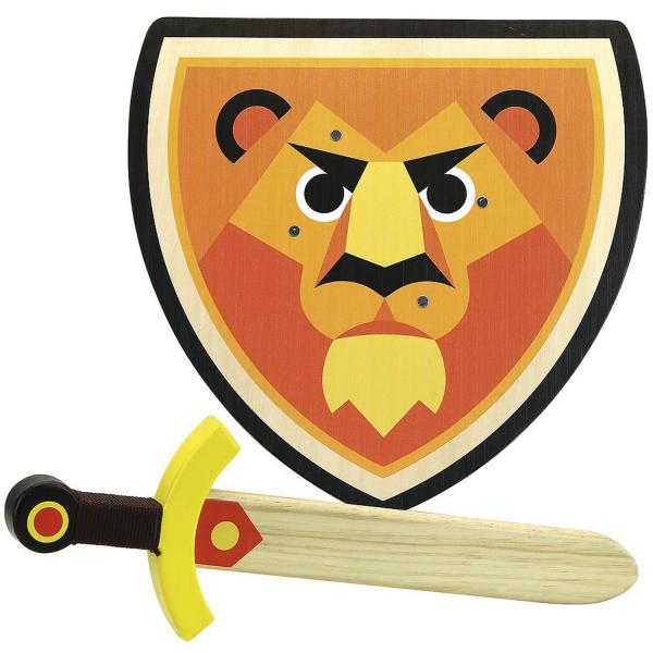 Set of wooden lion shield and sword - Vilac-2962
