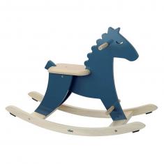 Hudada cheval à bascule bleu paon
