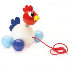 Wooden pull toy: Cocorico the rooster to walk