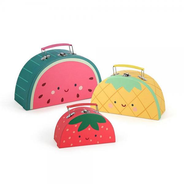 Set de 3 valisettes gigognes en carton : Les fruits gourmands - Vilac-7122