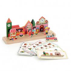  Holzlogikspiel, Bau es: Die Stadt