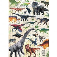 Puzzle 500 pièces : dinosaures + 22 fiches pédagogiques illustrées