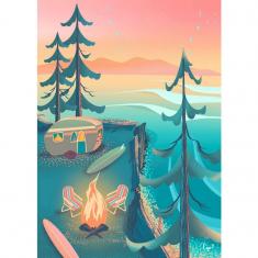 Puzzle 1000 pièces : Camping côtier par Capri Sadler