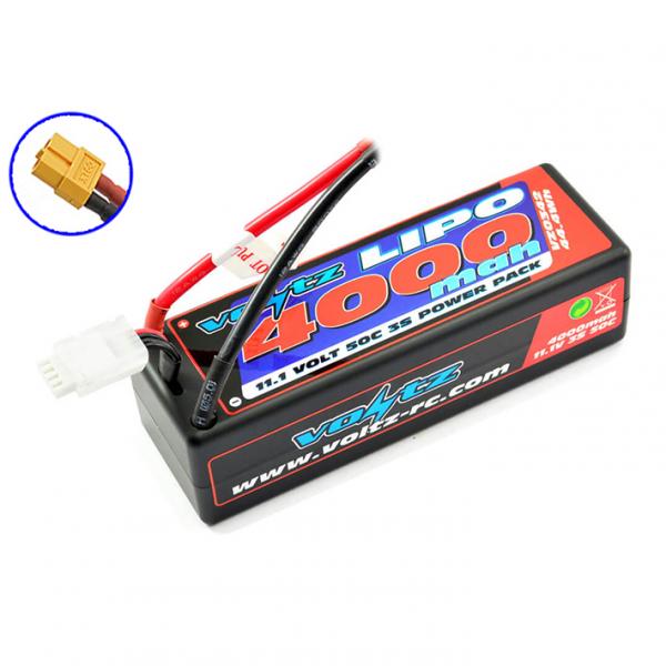 Voltz 4000Mah Hard Case 11.1V 50C Lipo Stick Pack W/Xt60 - VZ0342XT60