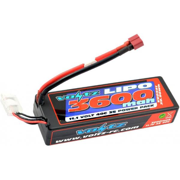 Voltz 3600Mah Hard Case 11.1V 40C Lipo Stick-Low Pro 3S Size - VZ0341