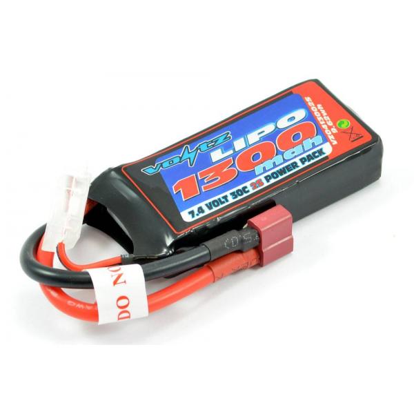 Voltz 1300Mah 7.4V 30C Lipo Battery W/Deans - VZ0413002S