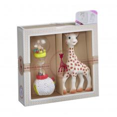 SophieSticated Classic birth box: Sophie the giraffe, soft maracas rattle
