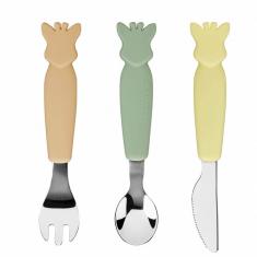 Set of 3 Sophie la girafe silicone cutlery