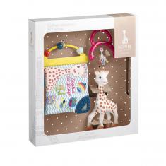 Caja natal Sophie la girafe: Libro de actividades y sonajero