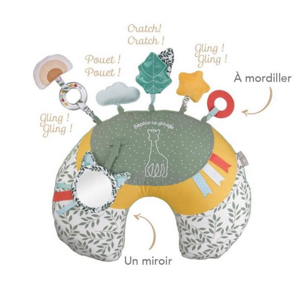 Gemütliches 2-in-1-Aktivitätskissen – Sophie die Giraffe - Vulli-10411