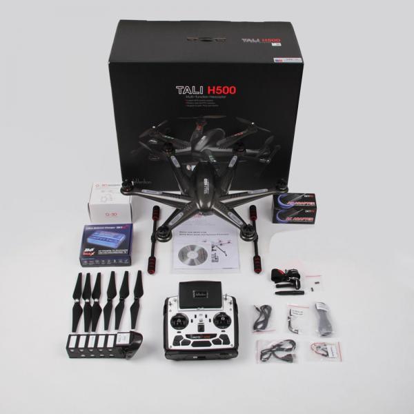 QR TALI H500 Black Carbon FPV RFG Gimbal pour caméra GoPro DEVO F12 Mode 2 Walkera - WALH500BK-RFG2