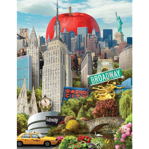 Puzzle 1000 pièces : New York, la Grosse Pomme - White-928