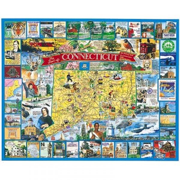 Puzzle 1000 pièces - Connecticut, Nouvelle-Angleterre, USA - White-167