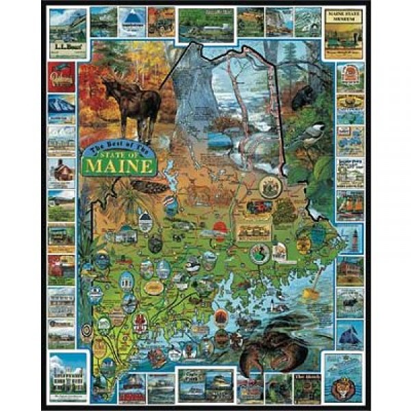 Puzzle 1000 pièces - Maine, Nouvelle-Angleterre, USA - White-094