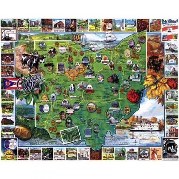 Puzzle 1000 pièces - Ohio, USA - White-093