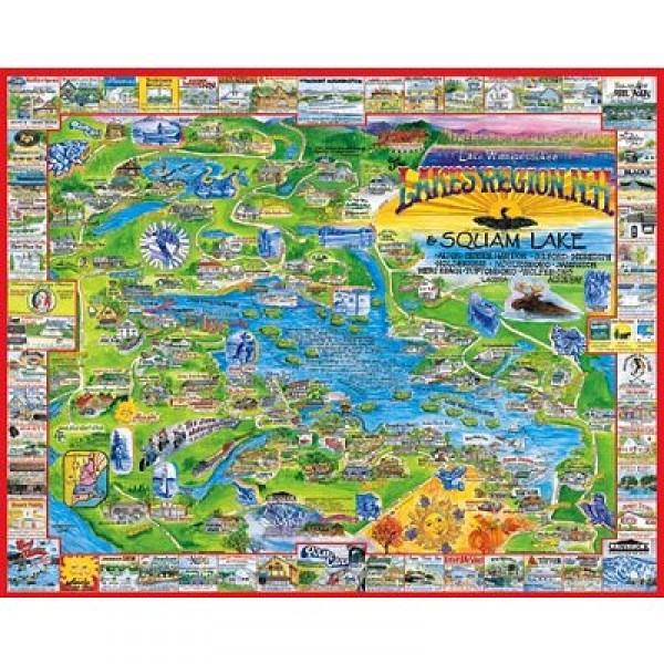 Puzzle 1000 pièces - Régions des lacs, New-York, USA - White-039
