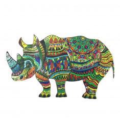 Puzzle de 146 piezas de madera: Rinoceronte vigilante