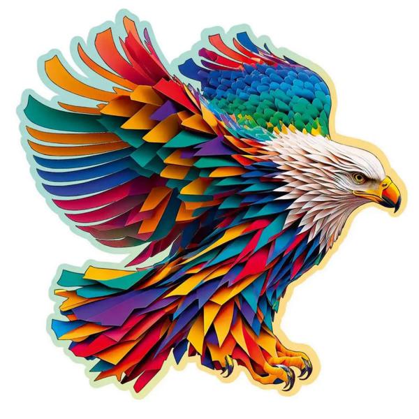 250 pieces/25 wooden shapes puzzle: Bright Eagle - Woodencity-HE 0165-L
