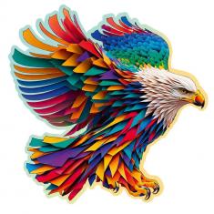 Puzzle de 250 piezas/25 formas de madera: Águila Brillante