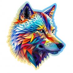 Puzzle de 250 piezas/25 formas de madera: Lobo con clase