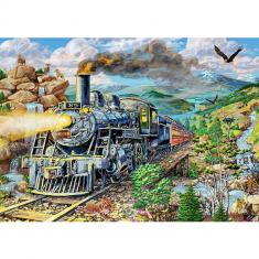 Puzzle de 505 piezas/50 formas de madera: Ferrocarril