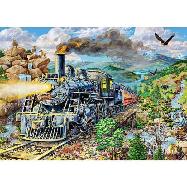 Puzzle de 505 piezas/50 formas de madera: Ferrocarril - Woodencity-NB 505-0055-L
