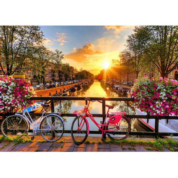 1010 pieces/100 wooden shapes puzzle: bicycles of Amsterdam - Woodencity-NB 1010-0003-XL
