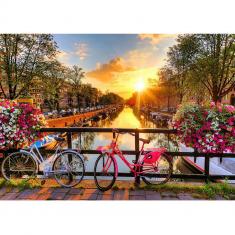 Puzzle 1010 pièces/100 formes en bois : Les vélos d'Amsterdam