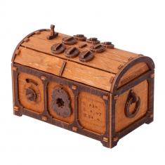 Maquette en bois : casse tête coffret trésor