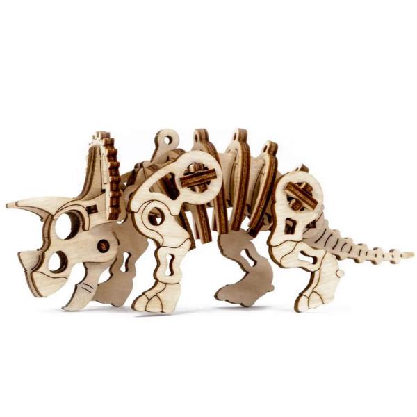 Maqueta de madera: dinosaurio Triceratops - Woodencity-MB-019
