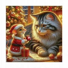 Puzzle 250 pièces en bois : Le chat et la souris