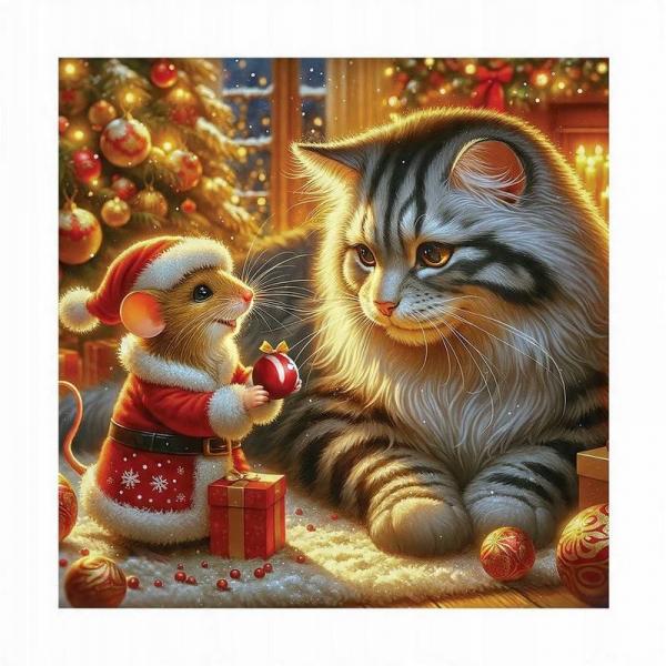 Puzzle 250 pièces en bois : Le chat et la souris - HE 0317-L