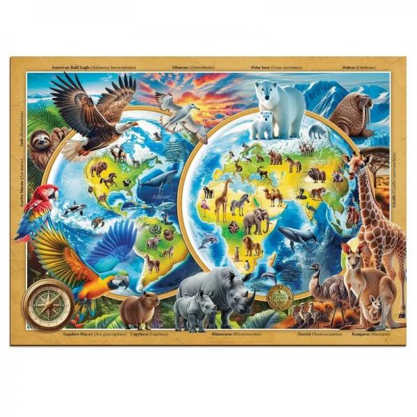 Puzzle 1010 pièces en bois : Faune Sauvage de la Planète - NB 0820-XL