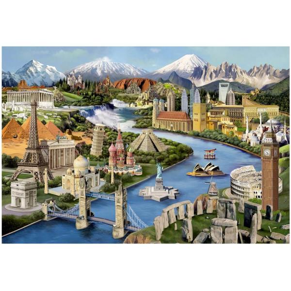 300 piece puzzle : World Landmarks - Woodencity-TR 0001-L