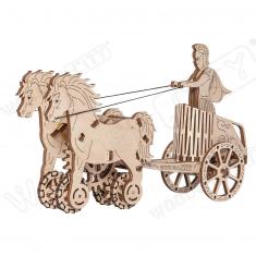 Maquette en bois :  chariot romain