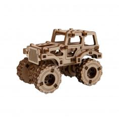 Wooden model: monster truck 1: Jeep CJ-5