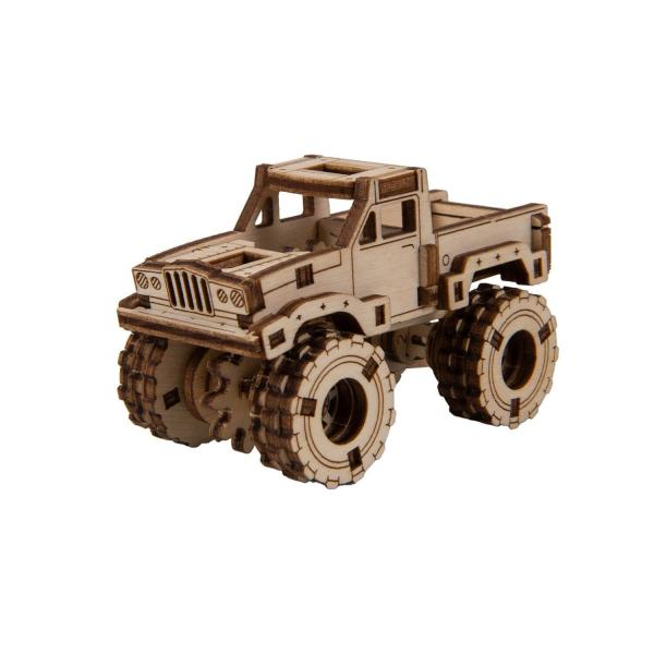 Wooden model: monster truck 3: jeep gladiator - Woodencity-MB-015