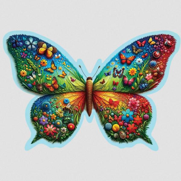 150 Teile/15 Formenpuzzle: Bunter Schmetterling - HE 0202-M