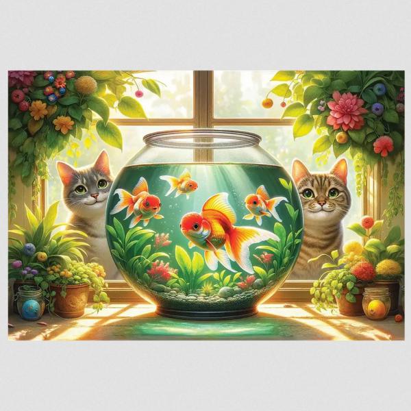 250 Teile/25 Formen Puzzle: Katzen und Fische - NB 0700-L