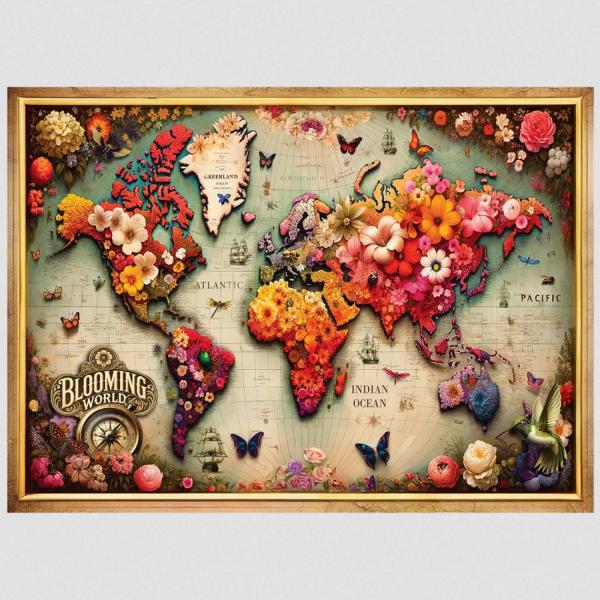 Puzzle 1010 pieces/100 shapes : colorful map - NB 0805-XL