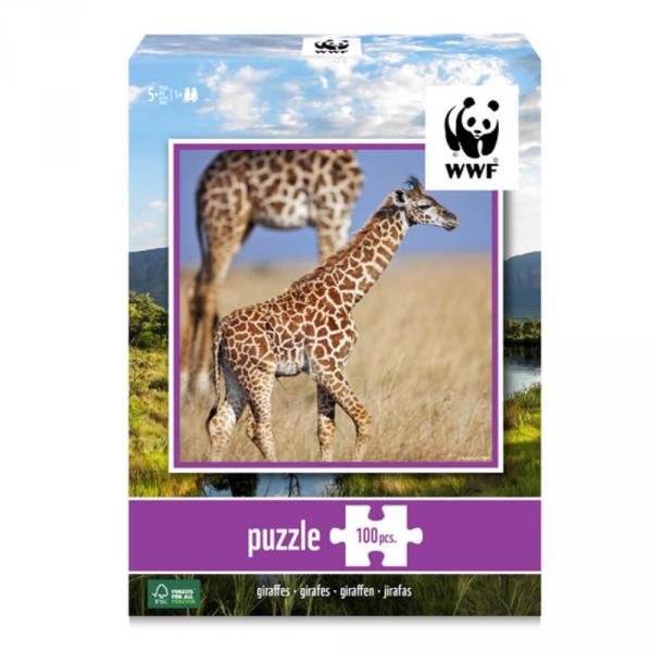 100 piece puzzle: giraffes  - WWF-57953