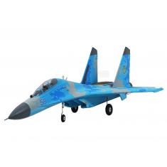 Xfly Jet EDF SU-27 bi-turbine 50mm  env 750mm No Tx-Rx-Batt Version Bleu