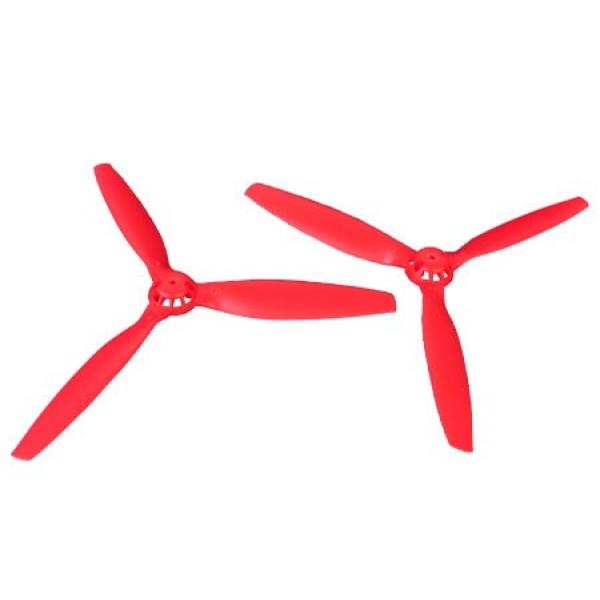 Helice TriPale  (1 paire : normal / reverse) Rouge - Blade 350QX - 350QX01-R - 350QX01-R