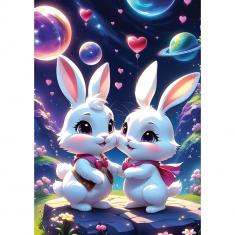 Puzzle 1000 pièces : Lapins amoureux