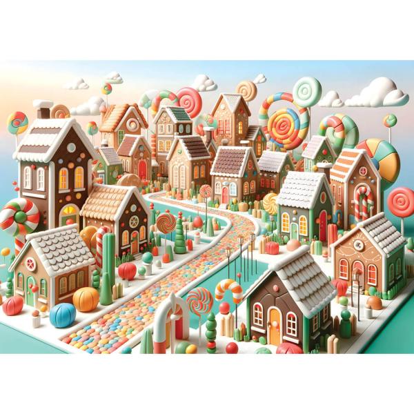 Puzzle 1000 pièces : Le pays des bonbons - Yazz-3862