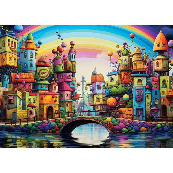 1000 piece puzzle : Rainbow City - Yazz-3863