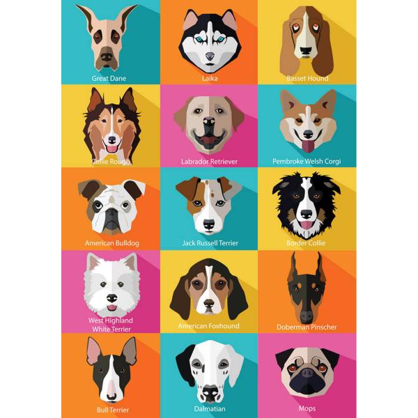 1000-teiliges Puzzle: Die Hunde - Yazz-3870