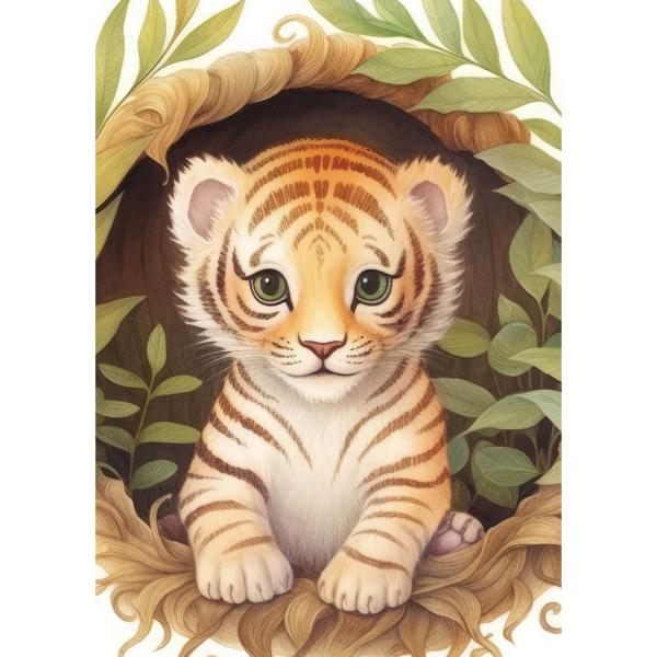 Puzzle de 1000 piezas: lindo tigre - Yazz-3875