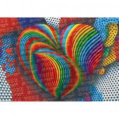 Puzzle de 1000 piezas : Corazón arcoiris
