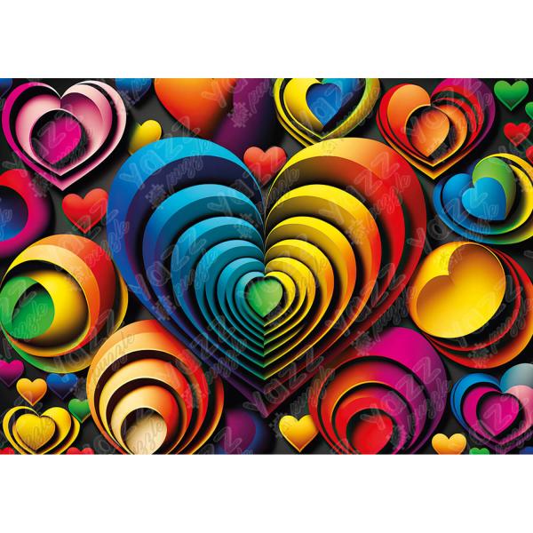 Puzzle de 1000 piezas : Corazón de colores - Yazz-3831